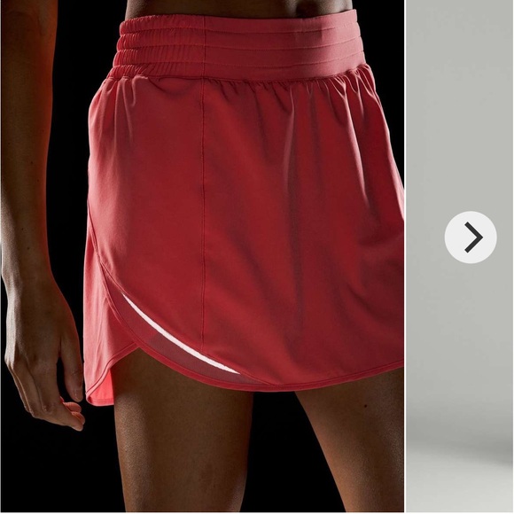 Lululemon Hotty Hot High-Rise Skirt color Raspberry Cream pink coral Coral sz 6 - Picture 3 of 7